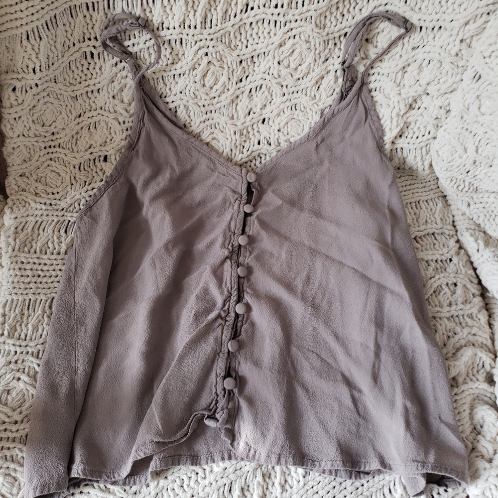 FOREVER 21 Spaghetti Strap Camisole Crop Top with Buttons down the front